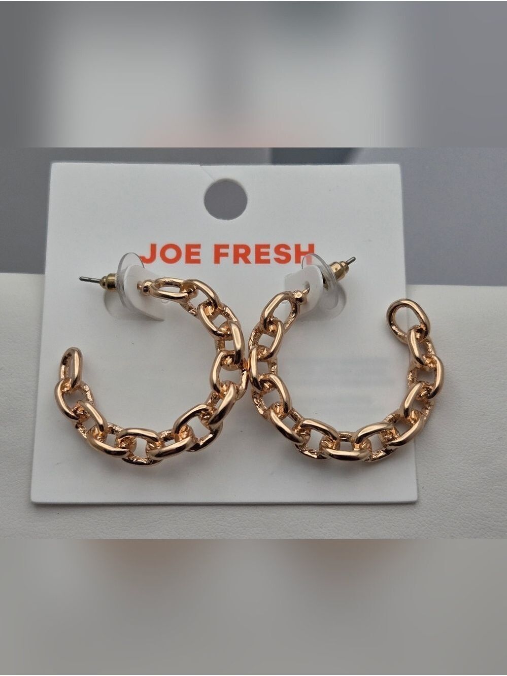 ✨2/$10✨ Gold Chain Link Hoop Earrings 1.25" Chunky Statement New Joe Fresh